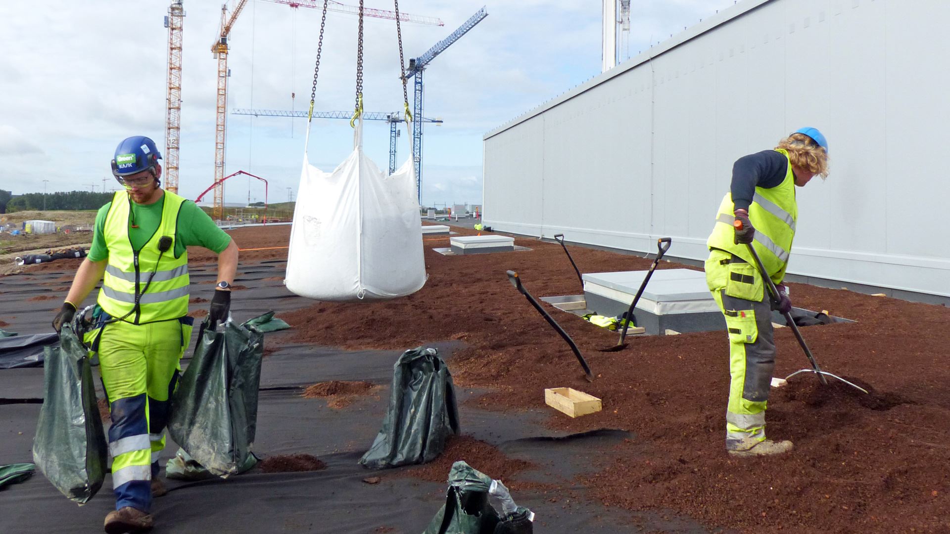 The ESS accelerator tunnel roof is underground and covered by a five-meter thick layer of soil where grass is sown.
